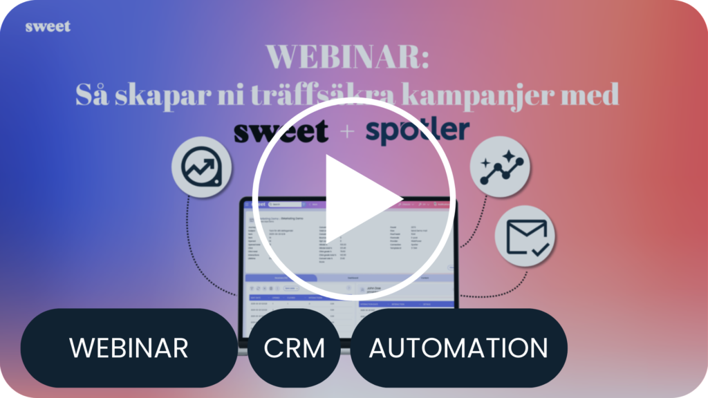 Webinar om E-marknadsmodulen i Sweet Systems