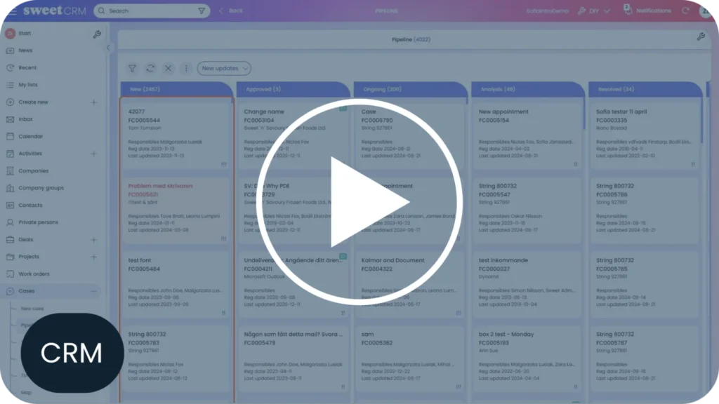 CRM Case Work with cases from pipeline